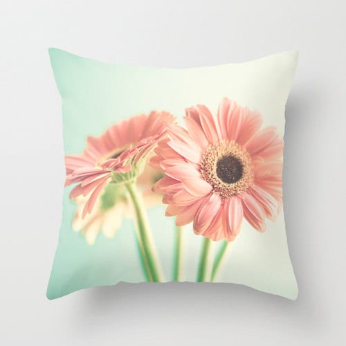 Two Pink Daisies throw pillow
