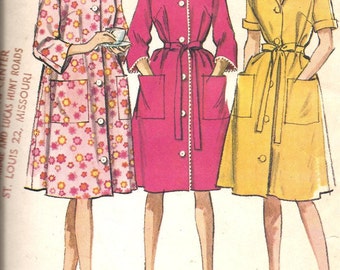 VTG 1960's Housecoat, Robe Pattern, McCall's 7554, Size 14-16