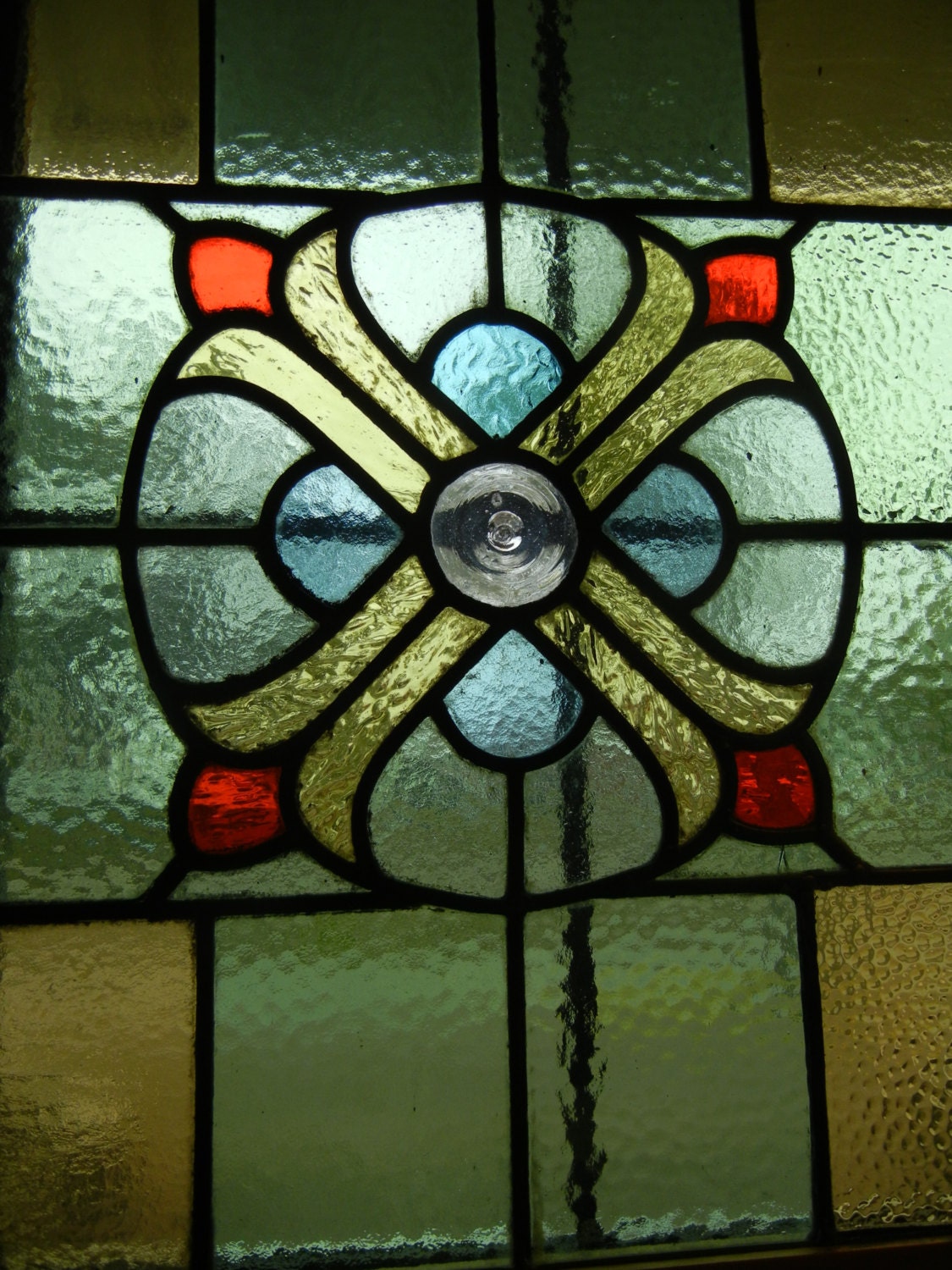 Antique Stained Glass Window Architectural Salvage early 1900s