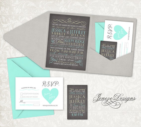 Etsy Pocket Wedding Invitations 2