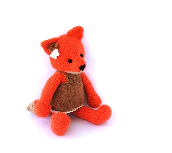 Items similar to crocheted orange fox, stuffed fox ...