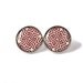 Greek maze pattern art deco silver tone resin post earrings