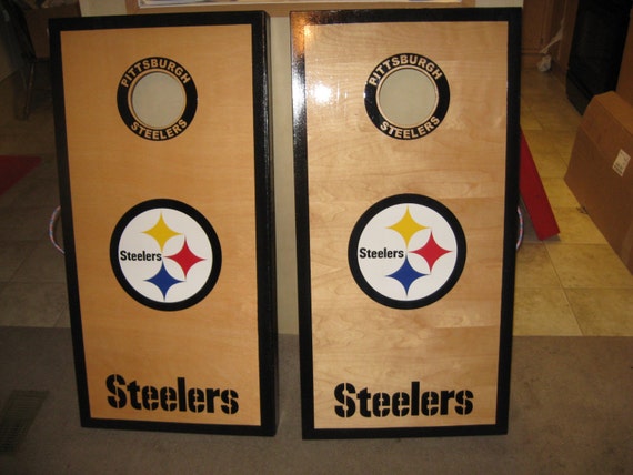 Pittsburgh Steelers Cornhole Boards and by CustomBackyardgames