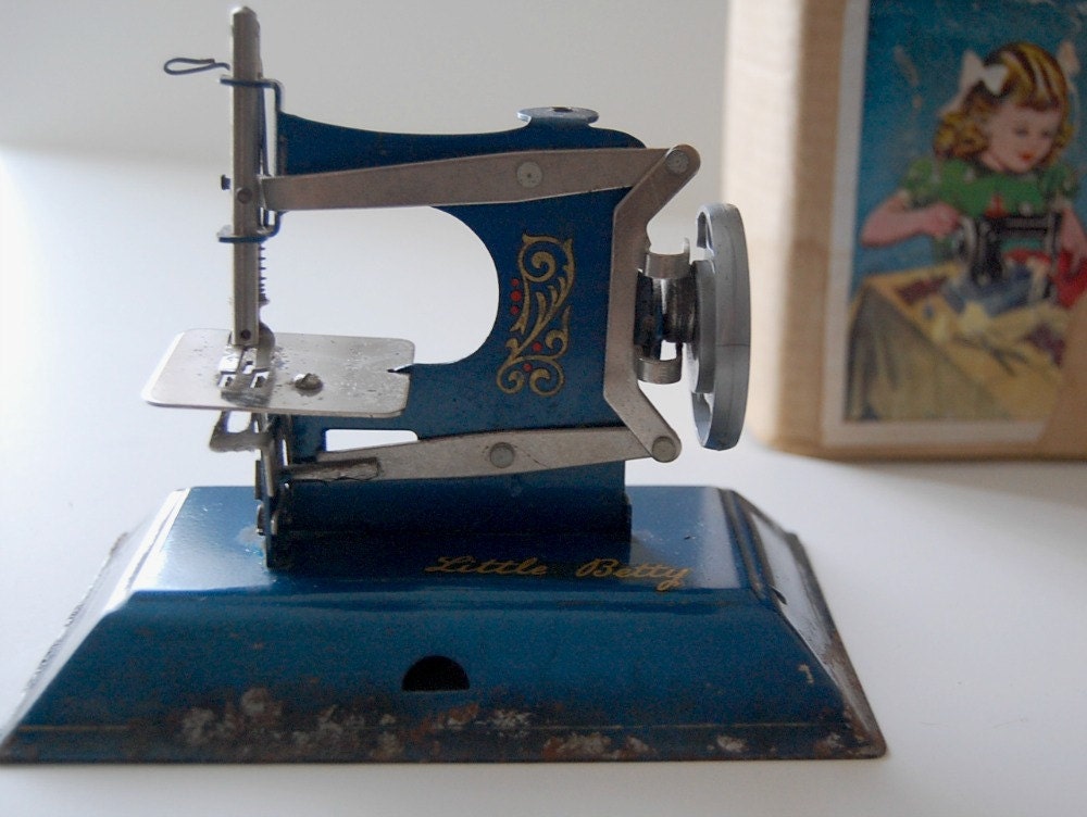 Blue Vintage Little Betty Toy Sewing Machine