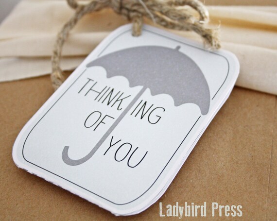 Items similar to Printable Thinking of You Card Tag - Gift Tag ...