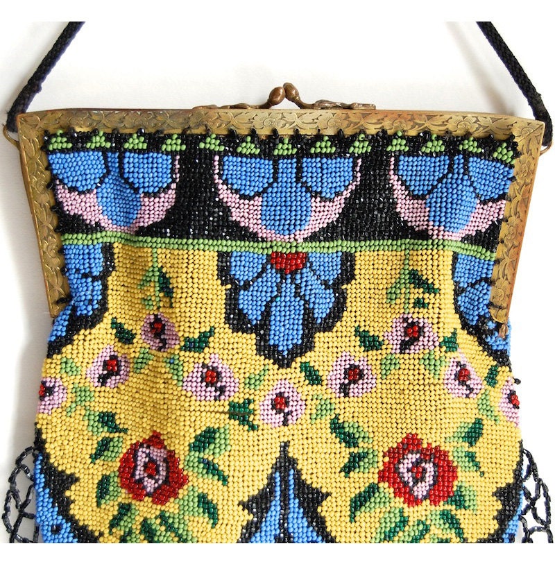 Antique 1920s Flapper Beaded Purse Handmade Bags and Purses