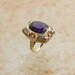 Antique Amethyst Ring - Tri-Gold Ring with Large Amethyst