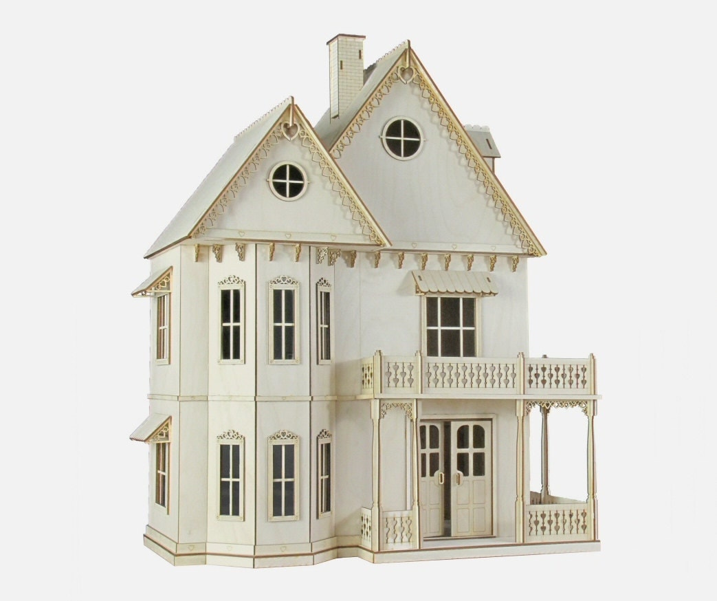 Gingerbread Victorian Dollhouse Kit by JourneyProductions on Etsy