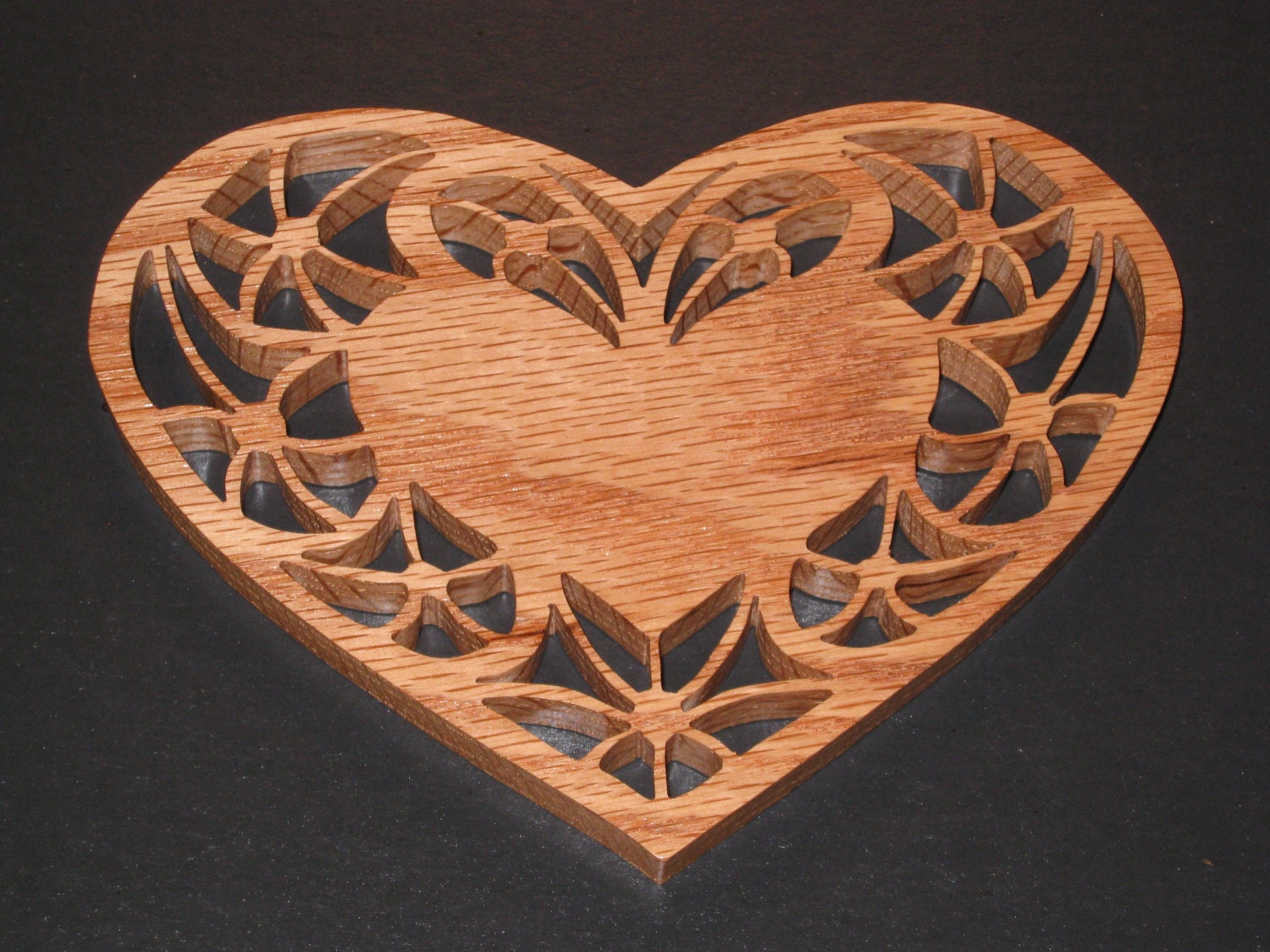 Scroll Saw Valentines Heart Shaped Candle Trivet Made