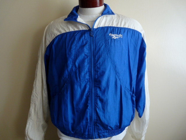 vintage 90's Reebok jacket color block white blue