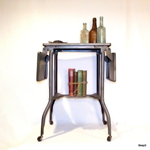 Vintage Typewriter Table Metal Cart
