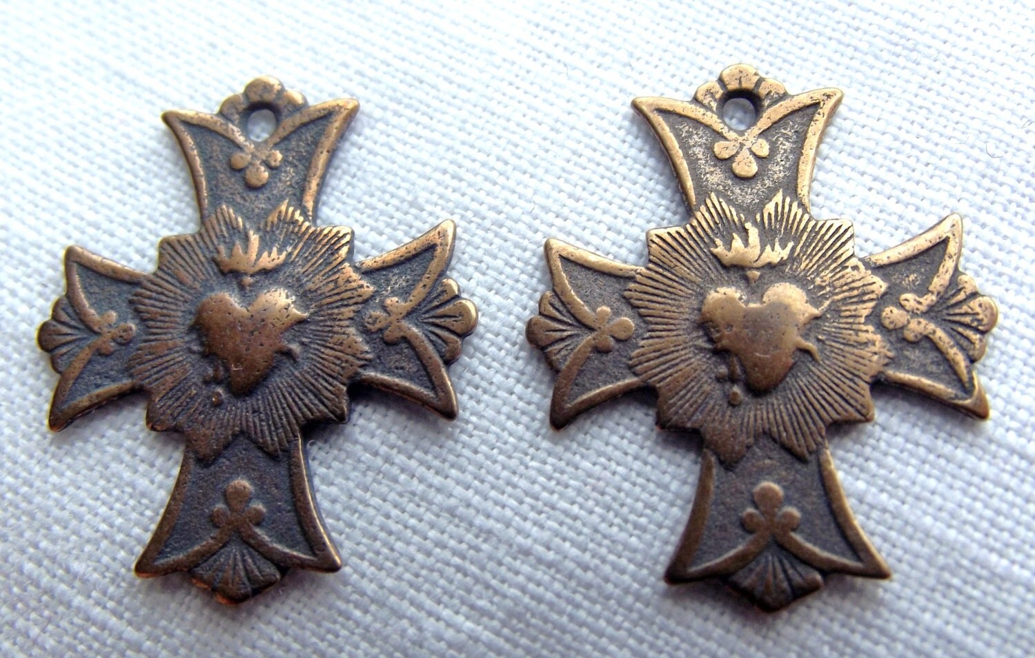 Bronze Sacred Heart Cross Medals
