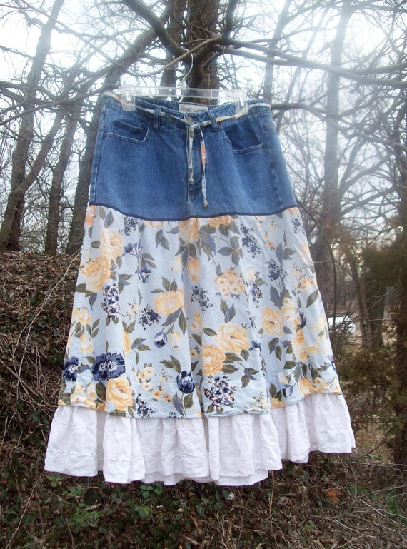 Upcycled women's country skirt