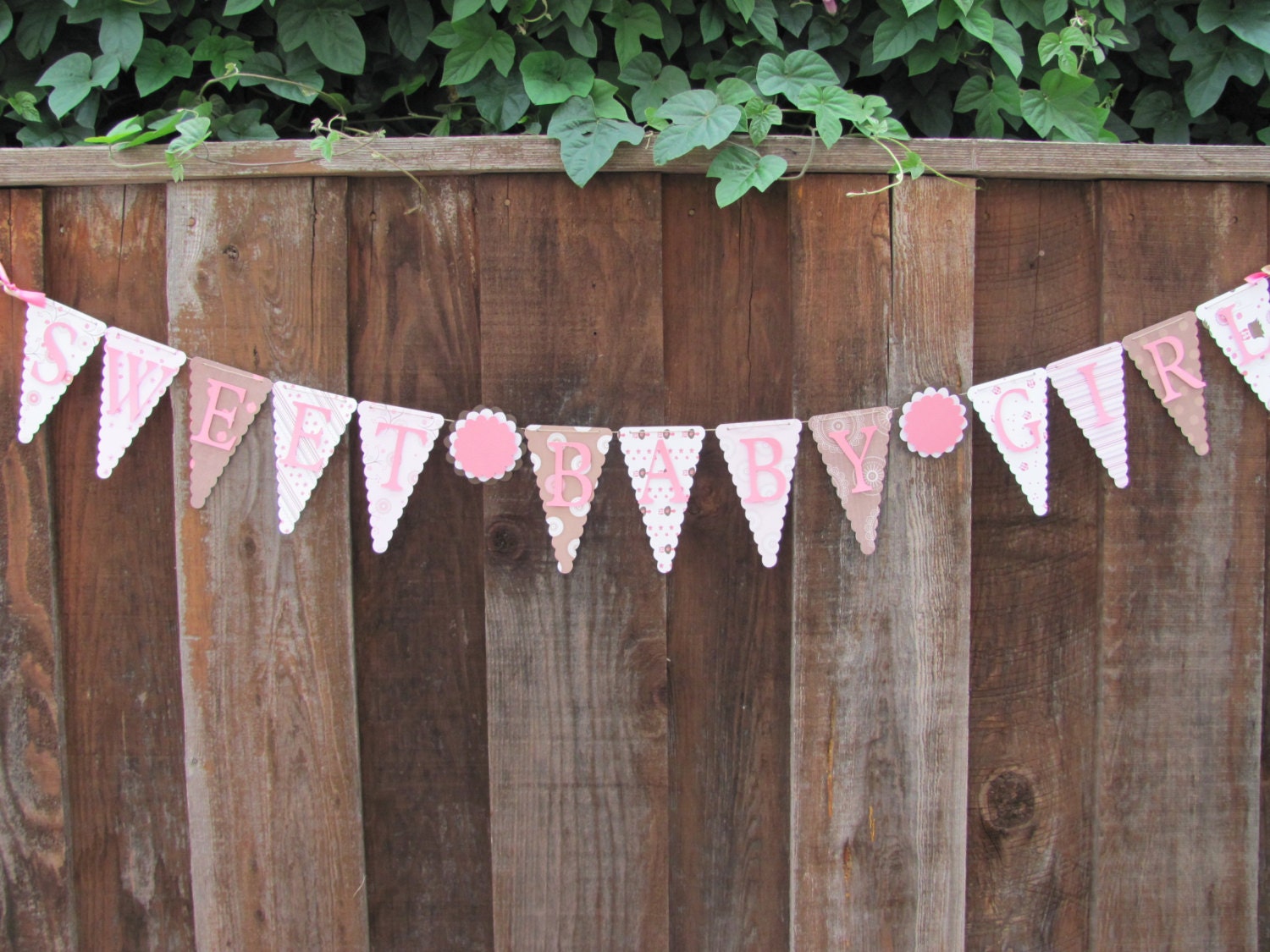 Sweet Baby Girl Banner Baby Shower Banner by twogirlspaperdesign
