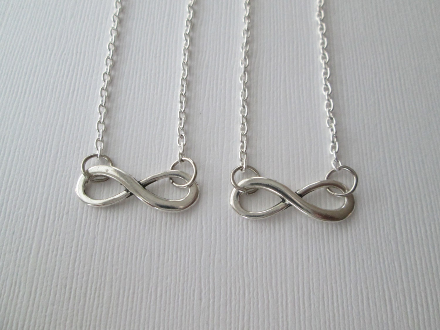 2 Infinity Best Friends Necklaces in Silver