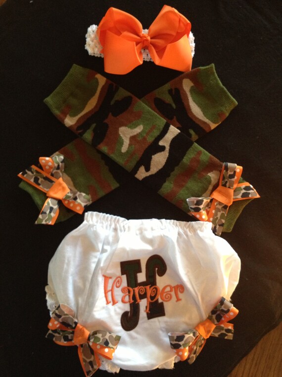 Camo Monogrammed/Appliqued Personalized Onesie Bloomers