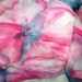 On Sale Hand Painted Pink Blossom Romantic Silk Scarf for Ladies. Pink, Rose, White, Black, Green. 14 x 51 inch Scarf. FREE SHIPPING,