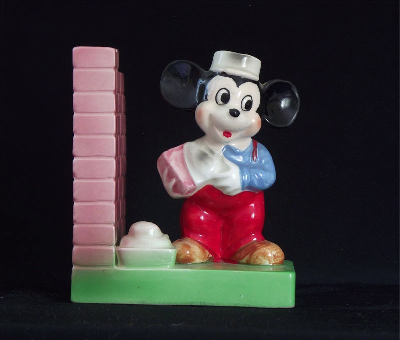 mickey and minnie mouse cast iron bookends
