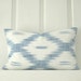Kravet 'Sommers' Atlantic Blue Ikat Pillow Cover - 16 x 24 Lumbar - White - Oatmeal - Throw Pillow - Laura Ashley 'Seaside' Collection