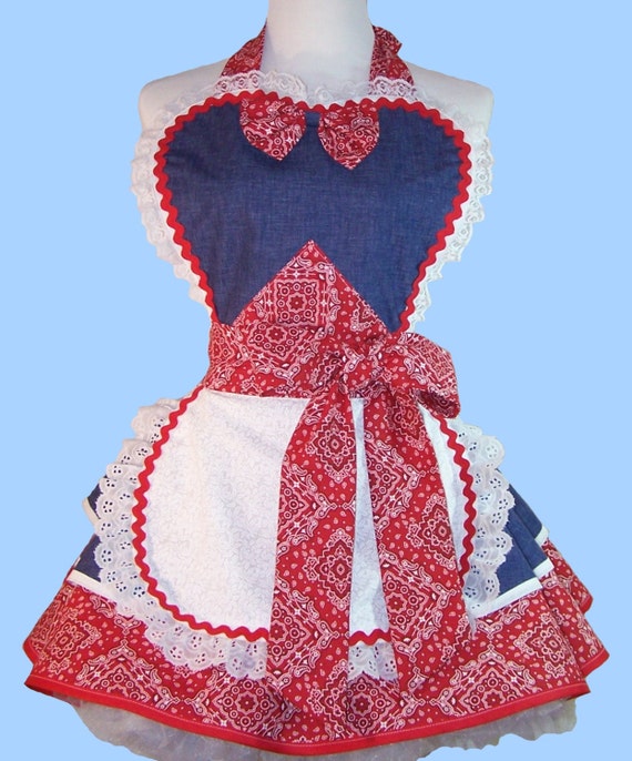 Retro Country Apron Womans Cowgirl Apron