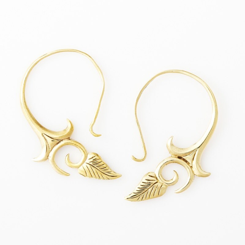 Brass Earrings 'Antique' Finish Dangle Earrings