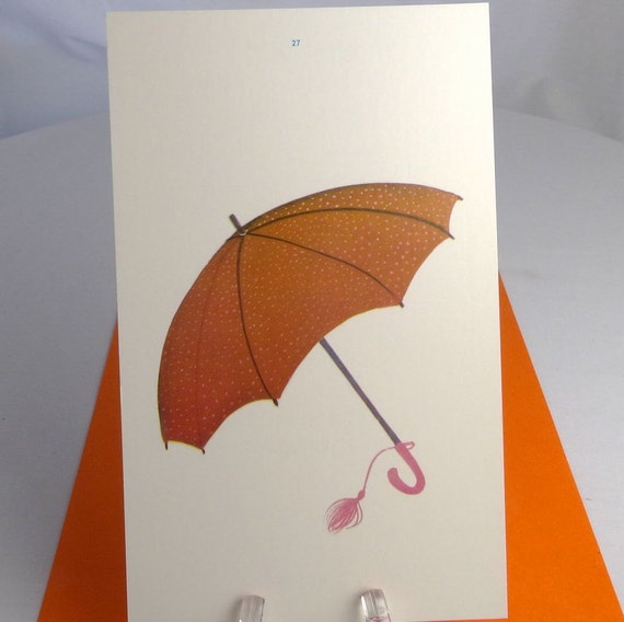 Items similar to CLEARANCE! Vintage "umbrella" Large Spanish Educational Flash Card Media