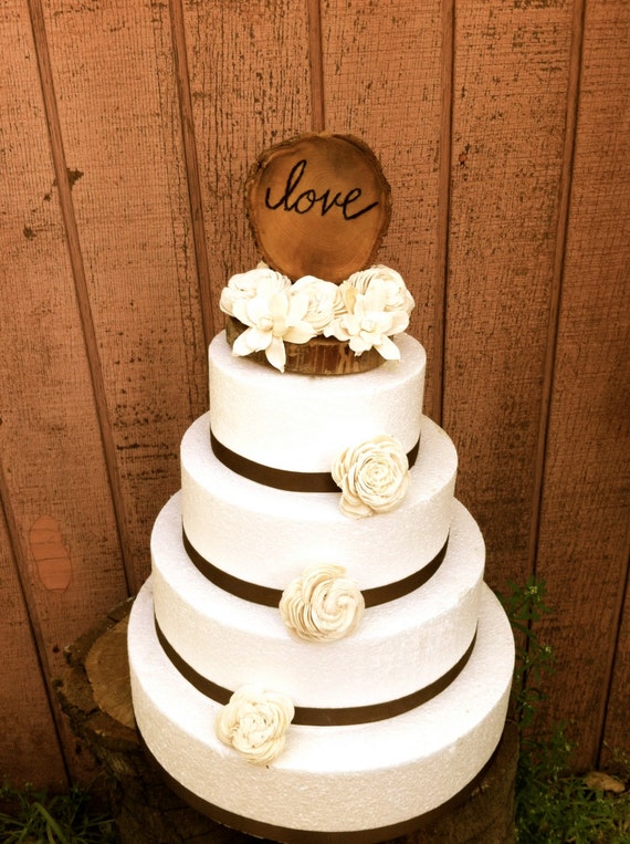 Rustic Wedding Cake Topper Wooden Cake Topper Love Wedding