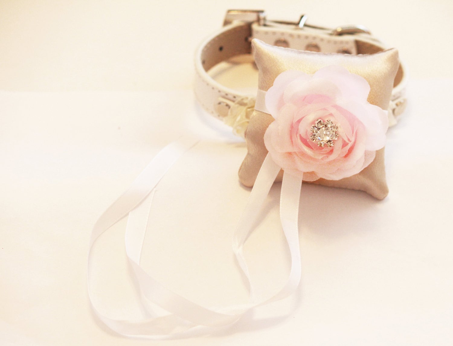 Pink and Ivory Ring Pillow for dogs Cute Chic ring pillow