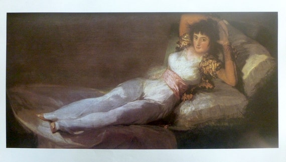 Items Similar To The Maja Clothed Maja Dressed By Spanish Artist Francisco Goya Vintage Art