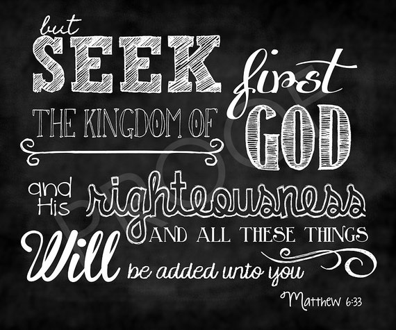 Scripture Art Matthew 6:33 Chalkboard