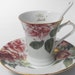 Fine Porcelain ADELINE Floral Teacup Saucer by 1littletreasureshop