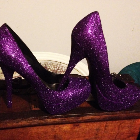 sparkly purple heels