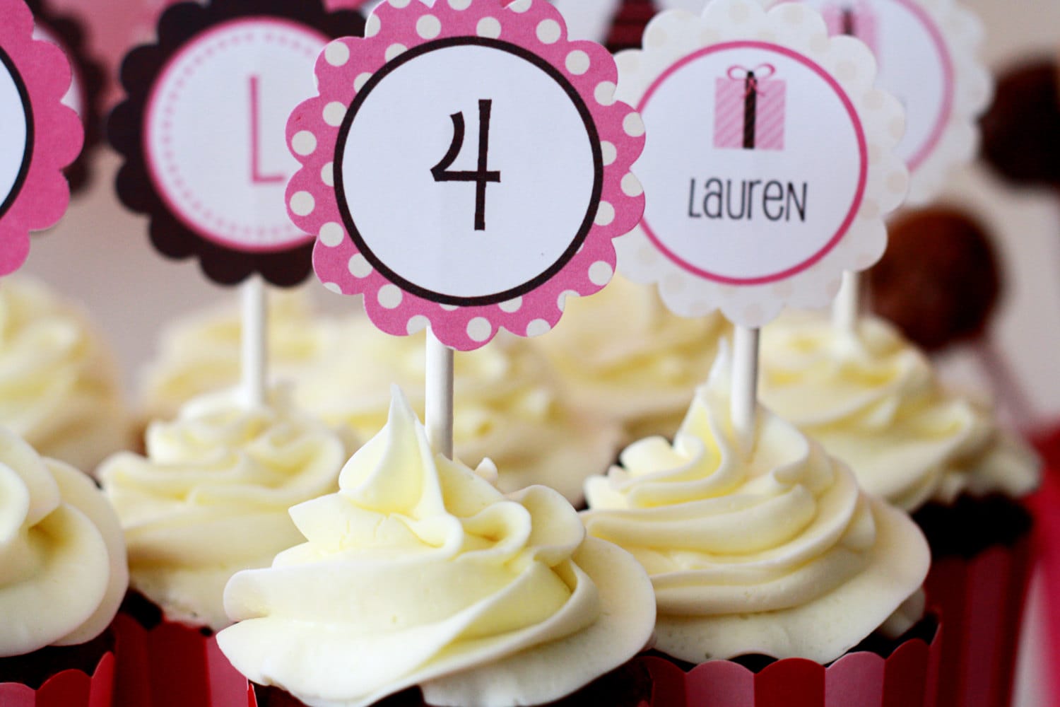 Printable Cupcake Toppers Pink Cake collection
