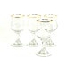 Gold Rim Wine Glass Goblets - Classic Stemware with Elegant Golden Accent Trim - Vintage Home Kitchen Decor
