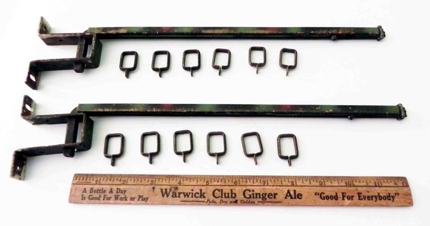 vintage swing arm curtain rods with brackets by ShuttaBugTreasures