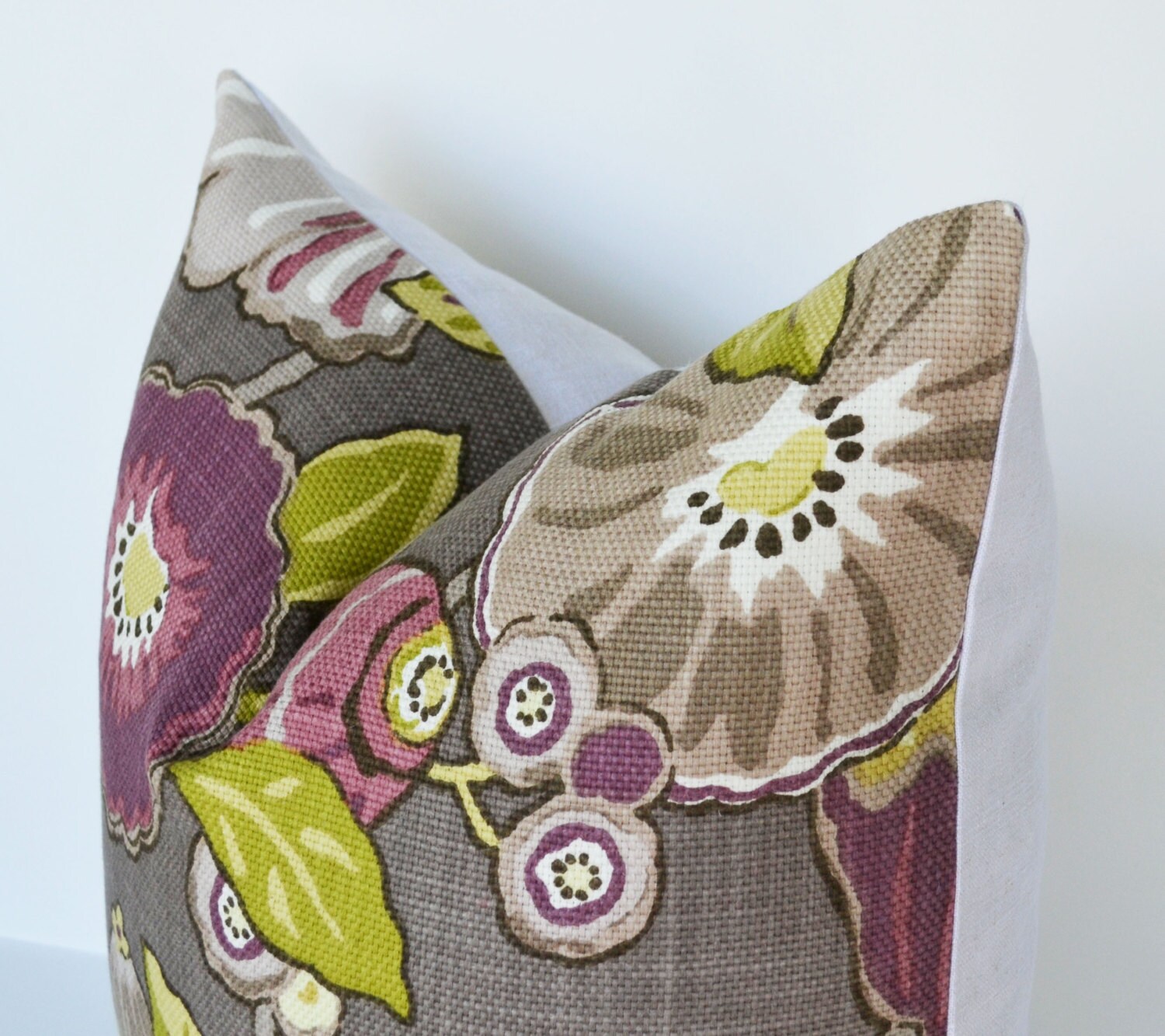 Decorative Pillow 20x20'' plum green purple and by Palaceorhut