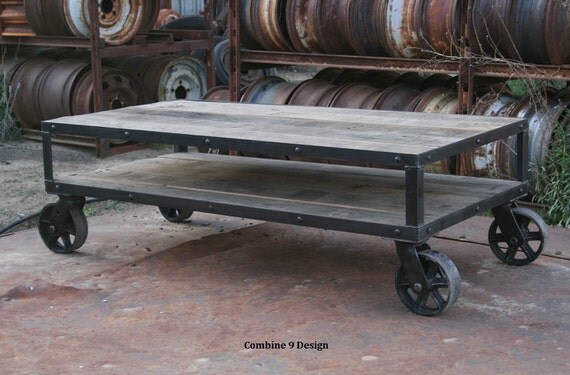 Coffee Table Vintage Industrial Rustic Mid Century modern