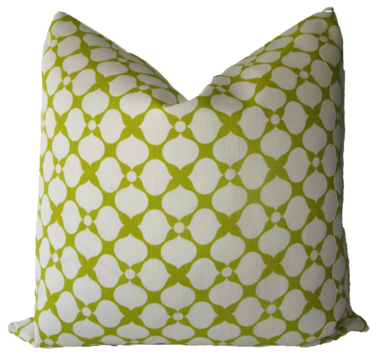 Decorative Designer Jonathan Adler Lime Green Geometric Pillow