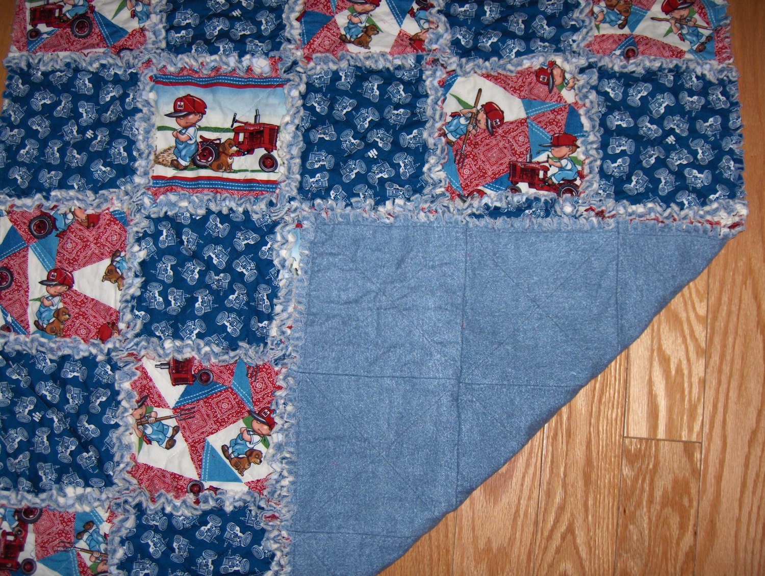 Case IH Tractor Fabric Baby Rag Quilt International Harvester