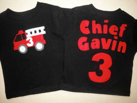 Birthday Fire Truck T-shirt Il_570xn