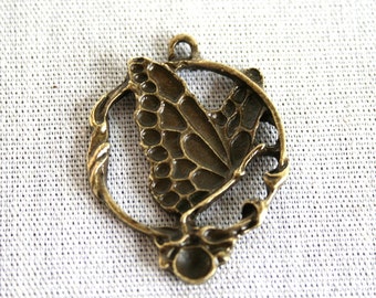 5 Antique Bronze Butterfly Pendant/Charms