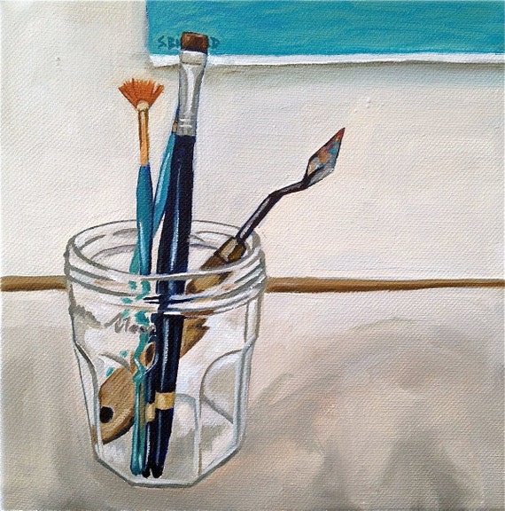 Items similar to Original Oil Painting "Tools of the Trade" 8 x 8