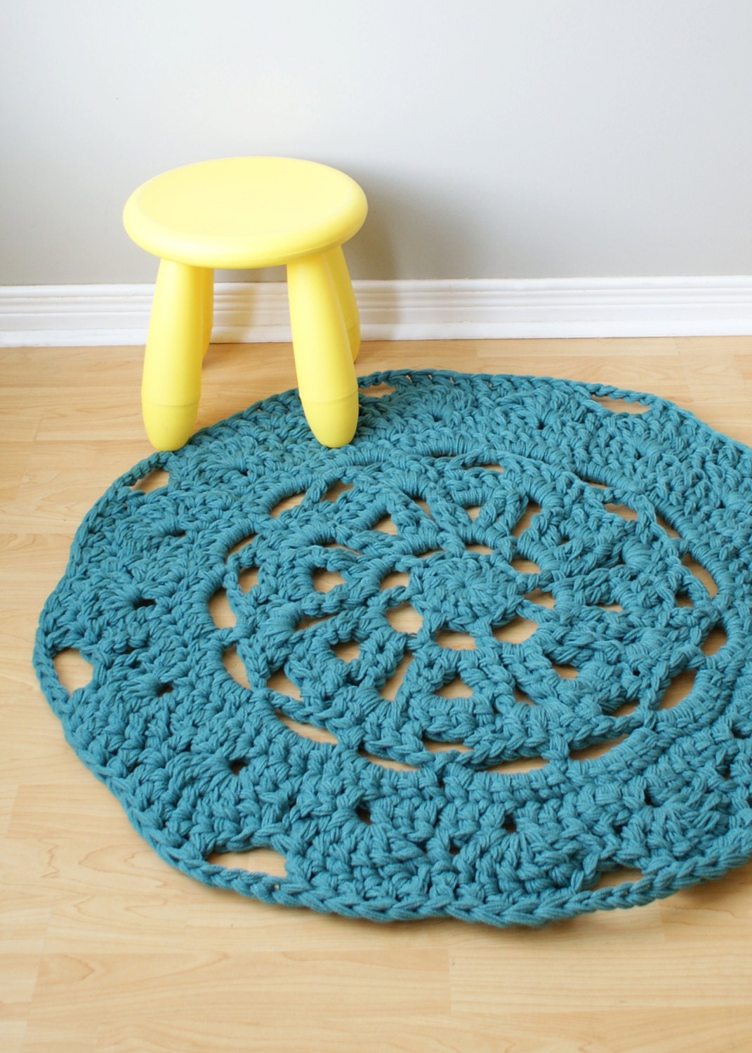 DIY Crochet PATTERN Throw Blanket / Rug Super Chunky Doily 8