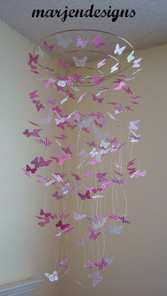 pink butterfly crib mobile baby girl mobile nursery decor