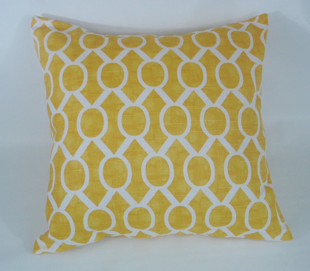 Decorative Pillow Cover 22 x 22 Yellow Throw by ThePillowCo