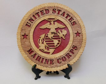 marine laser corps cut states united plaque usmc veteran mini wall desk gift great engraved
