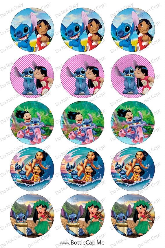 LILO and Stitch 1-inch Round Bottle Cap Images by DavidsBottleCap