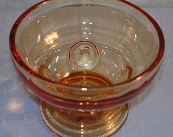 Moondrops Amber Depression Glass Sherbet