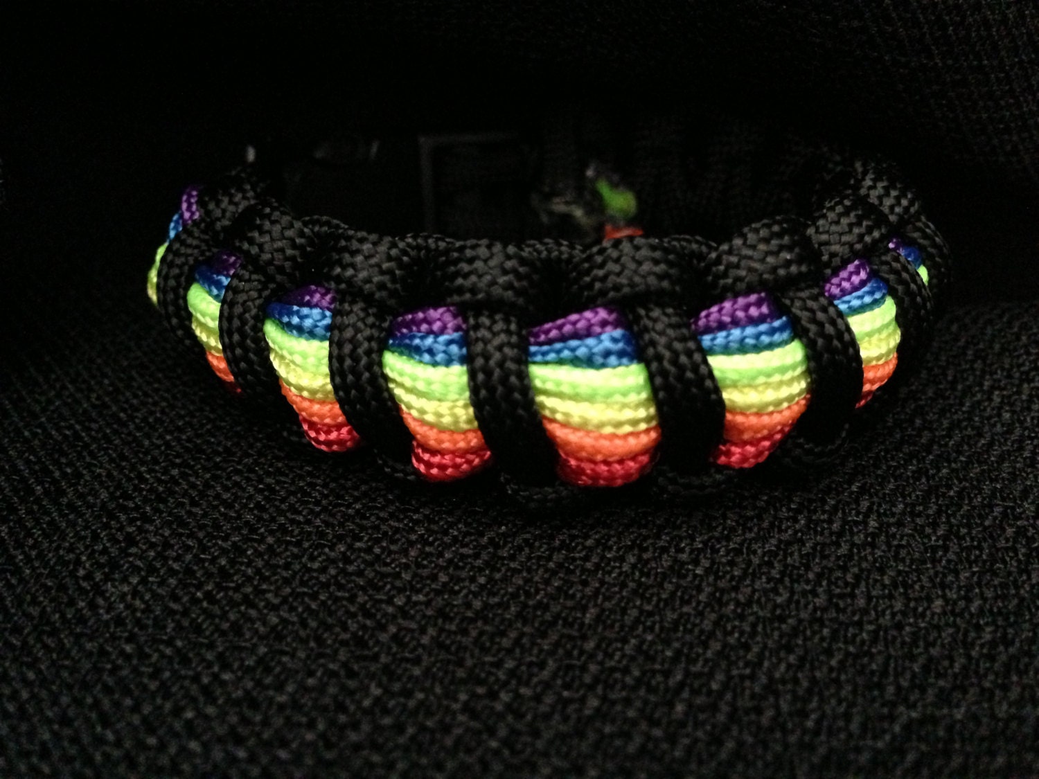 Rainbow Stripe Paracord Bracelet custom size