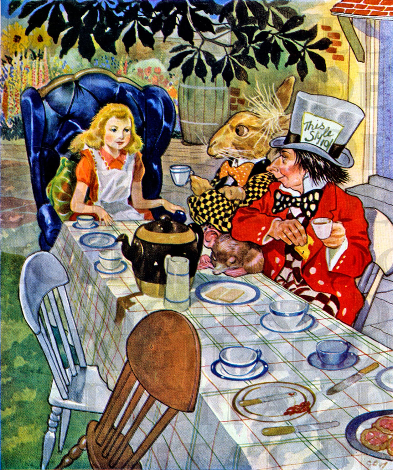The Mad Hatter Tea Party Alice In Wonderland Vintage